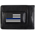 Thin Blue Line Police Flag Leather Cash and Cardholder